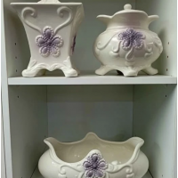 Stylish ceramic home white decorative bowl and vase